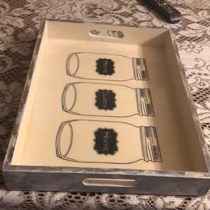 Poppet’s Mirror Finish Wooden White wash Tray by Madhu’s Collection-MG Decor